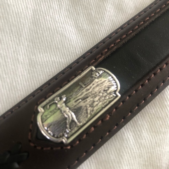 NEW Brighton Mens  Leather belt GOLF theme,  size 49, 36,34 stock - Picture 2 of 6